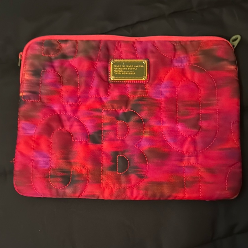Marc by Marc Jacobs Vibrant Red and Purple Quilted Pouch